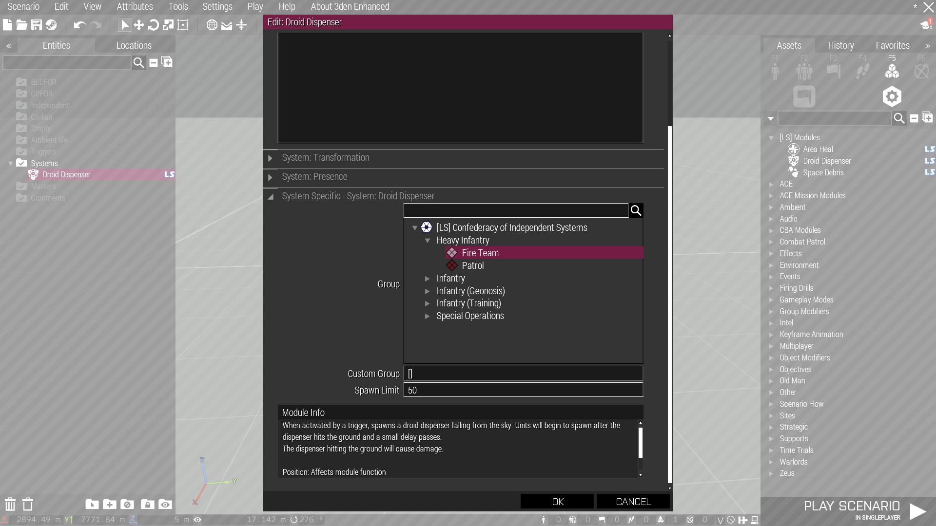 Droid Dispenser Eden Module UI
