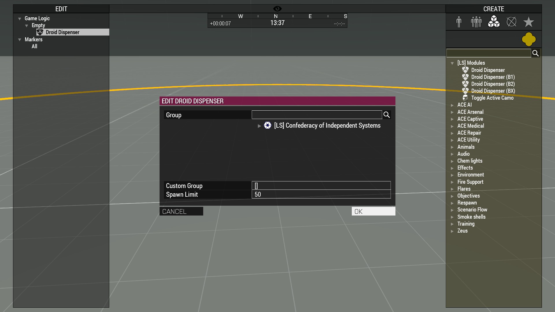 Droid Dispenser Zeus Module UI